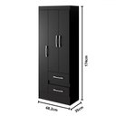 Ver imagem 5 de Guarda-roupa Solteiro Sartori 3 Portas 2 Gavetas Preto - Pnr Móveis