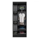 Ver imagem 4 de Guarda-roupa Solteiro Sartori 3 Portas 2 Gavetas Preto - Pnr Móveis