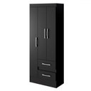 Ver imagem 3 de Guarda-roupa Solteiro Sartori 3 Portas 2 Gavetas Preto - Pnr Móveis