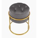 Ver imagem 1 de Puff Banqueta Estofado Decorativo Base de Ferro Capitonê Suede Grafite do Lar Móveis e Decoração