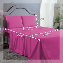 Kit Lençol Queen 4 Peças 400 Fios Toque Aveludado com Elástico Fronhas e Virol:pink - 3