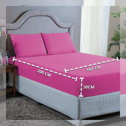 Kit Lençol Queen 4 Peças 400 Fios Toque Aveludado com Elástico Fronhas e Virol:pink - 4
