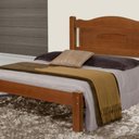Ver imagem 1 de Cama de Casal Paris de Madeira Maciça Tauari Castanho