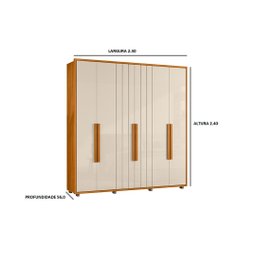 Guarda Roupa Portinari Mdf Cabideiro Extensível-cinamomo/off - 2