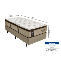 Cama Box com Colchão Solteiro Molas Ensacadas Boston Sealy 88x188cm - 8