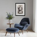 Ver imagem 2 de Quadro Buda Cinza e Branco - 60x48cm:madeira Branca