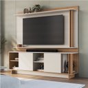Ver imagem 1 de Rack com Painel para TV até 65 Polegadas 180cmx168cm Los Angeles New York Marrom Freijó/Off White