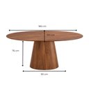 Ver imagem 3 de Conjunto Sala de Jantar Oval Genebra Castanho 180x100 8 Cadeiras Carinas Yescasa Courino