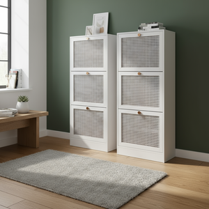 Armário Multiuso com 3 Portas - Sapateira Tropical Branco - Poquema Móveis
