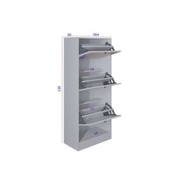 Armário Multiuso com 3 Portas - Sapateira Tropical Branco - Poquema Móveis - 4