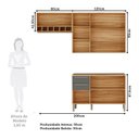 Ver imagem 4 de Armário de Cozinha Compacta Modulada 3 Peças 7 Portas sem Tampo 100% MDF Itália Yescasa Marrom/Amêndoa/Chumbo