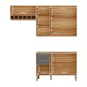 Ver imagem 5 de Armário de Cozinha Compacta Modulada 3 Peças 7 Portas sem Tampo 100% MDF Itália Yescasa Marrom/Amêndoa/Chumbo