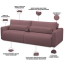 Ver imagem 4 de Sofá Retrátil Reclinável para Sala de Estar Living 240cm Sevilha F04 Veludo Lilás - Lyam Decor