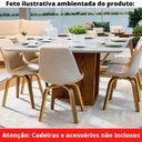 Ver imagem 5 de Mesa de Jantar Flora 140 cm Quadrada Borda Reta Madeira Vidro Colado Carvalho Mel Laca Branco