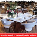 Ver imagem 3 de Mesa de Jantar Flora 140 cm Quadrada Borda Reta Madeira Vidro Colado Carvalho Mel Laca Branco