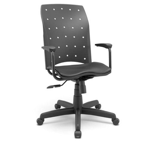 Cadeira Escritório Ergoplax Presidente Ergonômica Nr17 Cor:preto