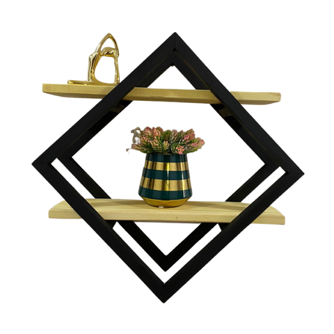 Prateleira Dupla Nicho Quadrado Madeira Maciça Pinus