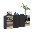 Ver imagem 1 de Aparador Buffet 4 Portas Com Espelho Vegas Multimóveis V3561 Preto Preto