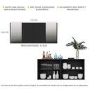 Ver imagem 7 de Aparador Buffet 4 Portas Com Espelho Vegas Multimóveis V3561 Preto Preto