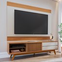 Ver imagem 2 de Painel para Tv 75 Pol Chile e Rack Bancada Itália C05 Freijó/off White Matte - Mpozenato