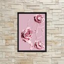 Ver imagem 2 de Quadro Decorativo Rosas De Tinta Rosa 24x18cm:Madeira preta