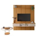 Ver imagem 1 de Painel Ripado You Illusion 1.8 com Mesa de Centro Sky com Tampo de Vidro Cinamomo Off White - Hb Mó