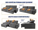 Ver imagem 4 de Sofá Retrátil Reclinável Supremo 2,50m Velut Cinza C/ Molas