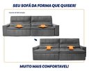 Ver imagem 5 de Sofá Retrátil Reclinável Supremo 2,50m Velut Cinza C/ Molas