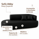 Ver mais imagens de Sofá Orgânico Versátil Abby 180 Cm - Zahav Estofados:courino Sintético Preto/liso