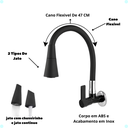Ver imagem 2 de Torneira Cozinha Banheiro Parede Gourmet Flexível Preto Restaurante ABS 1/4 de Volta