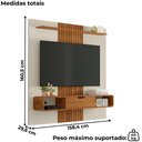 Ver imagem 3 de Painel Suspenso Tv 65 Pol 159 Cm Lisboa Off White Naturalle Bechara