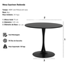 Mesa Saarinen Tulipa Redonda 120cm Tampo Madeira Preto Sala Cozinha Jantar - 3