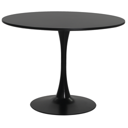 Mesa Saarinen Tulipa Redonda 120cm Tampo Madeira Preto Sala Cozinha Jantar - 1