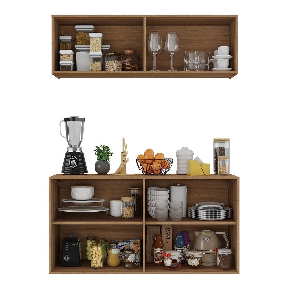 Kit Armário de Cozinha e Aparador 4 Portas Multimóveis Mp2162