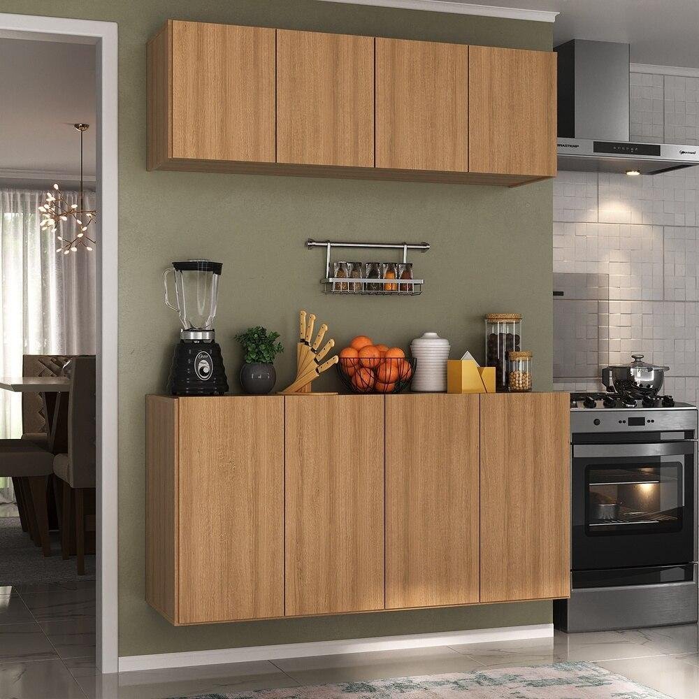 Kit Armário de Cozinha e Aparador 4 Portas Multimóveis Mp2162