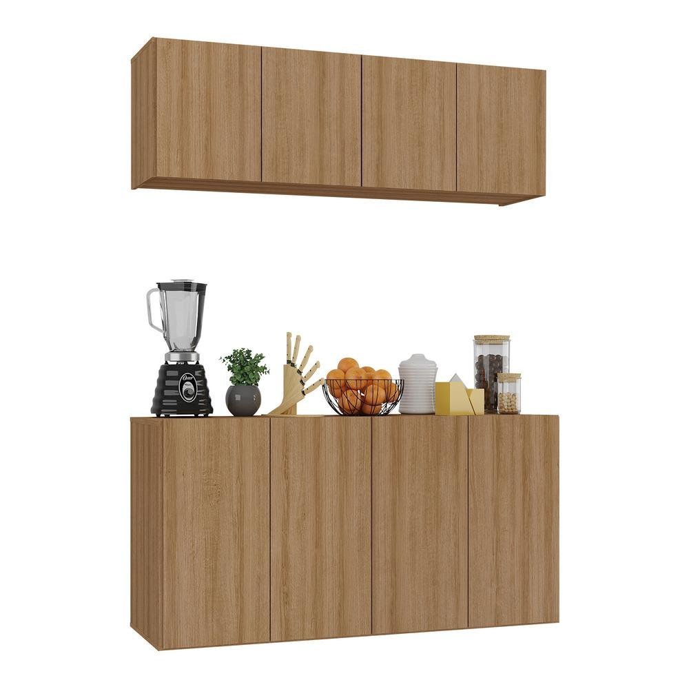 Kit Armário de Cozinha e Aparador 4 Portas Multimóveis Mp2162