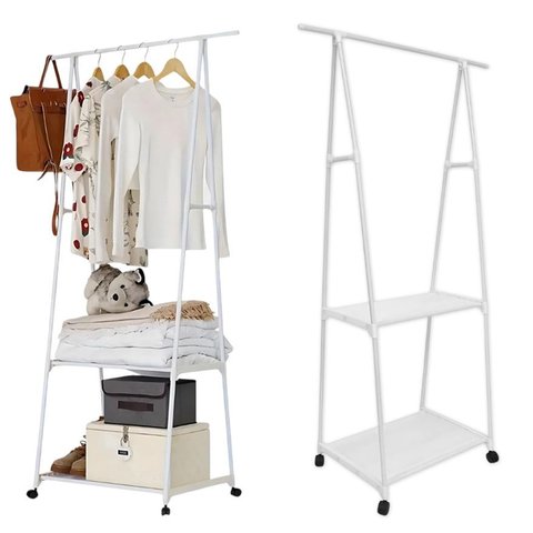 Arara de Roupas Sapateira Cabideiro Closet Guarda Roupa Movel Prateleira Rodas Aberto Organizador At