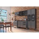 Ver imagem 4 de Armário Aéreo p/ Cozinha Estilo 7009 3 Portas c/ Vidro 120cm Cinza/Grafite - Bertolini