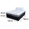 Cama Baú Casal Sintético + Colchão Casal Persona Sleep Confort 77x138x188 Cor:Preto - 5