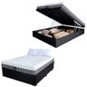 Cama Baú Casal Sintético + Colchão Casal Persona Sleep Confort 77x138x188 Cor:Preto - 1