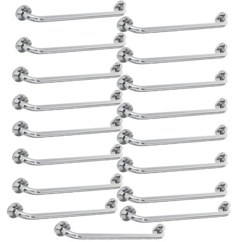 Barra Alça Apoio 50cm Aço Inox Kit 17 Uni Segurança Gestante Idoso Pcd Acessibilidade Segurança Esca