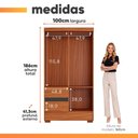 Ver imagem 3 de Guarda Roupas Solteiro 4 Portas 2 Gavetas Mel