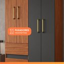 Ver imagem 6 de Guarda Roupas Solteiro 4 Portas 2 Gavetas Mel