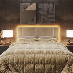 Cabeceira Queen Estofada com Led - Linho Bege - 7