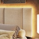 Ver imagem 4 de Cabeceira Queen Estofada com Led - Linho Bege