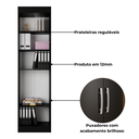 Ver imagem 3 de Armário Multiuso 2 Portas 4 Prateleiras Office - Preto