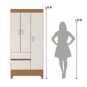 Ver mais imagens de Kit Guarda Roupa Solteiro 3 Portas Wind Cômoda Astral - Amêndola Touch/off White