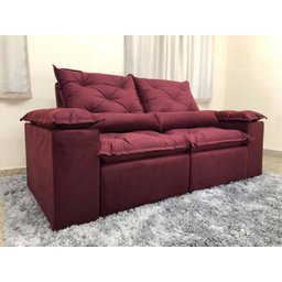 Sofá Retrátil Reclinável 2,00 M Vinho 17 Athenas - 4