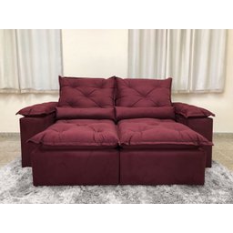 Sofá Retrátil Reclinável 2,00 M Vinho 17 Athenas - 7