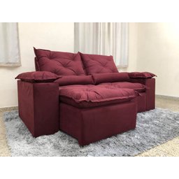 Sofá Retrátil Reclinável 2,00 M Vinho 17 Athenas - 3